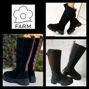 🏜️ NWT Anthropologie x FARM Rio black suede boots🏜️